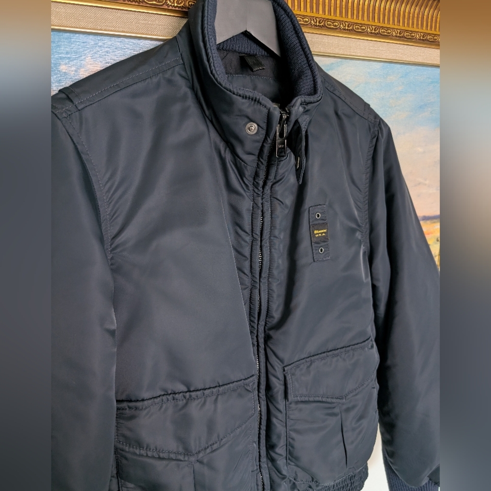 Blauer Heavy Black Bomber Jacket Medium - Picture 3 of 10